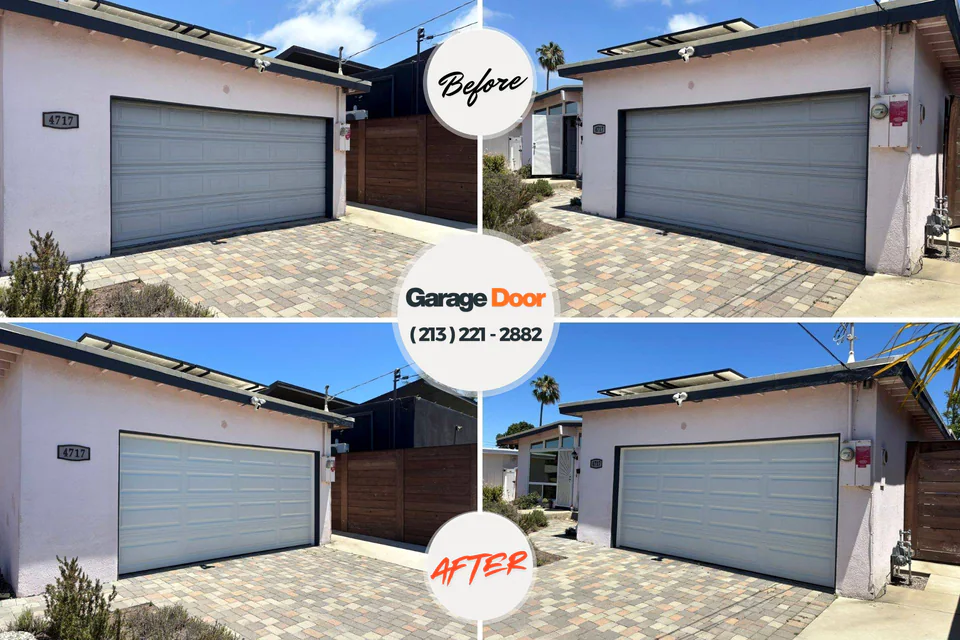 Before and after: garage door repair Jeffersonville, KY